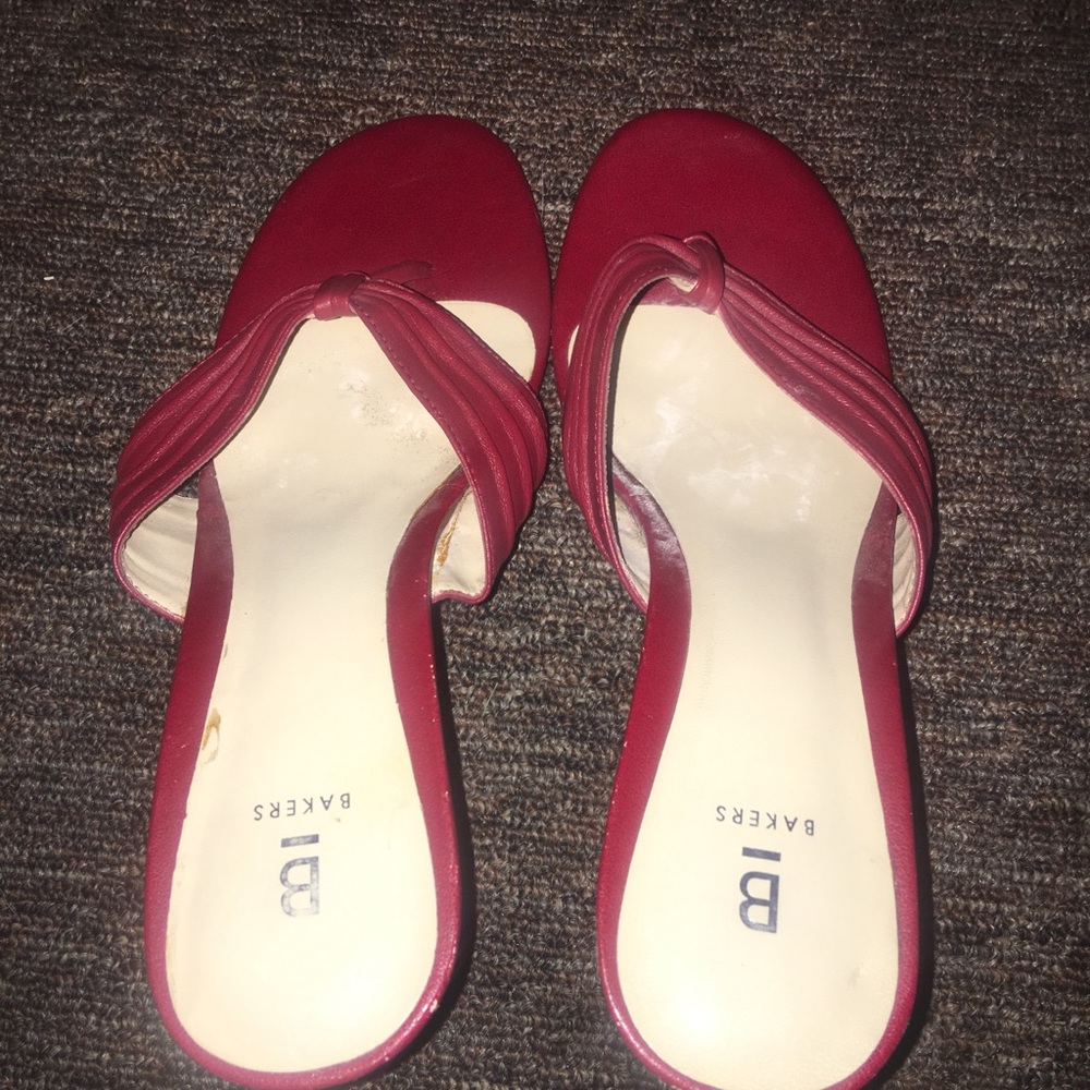 Red kitten heels
